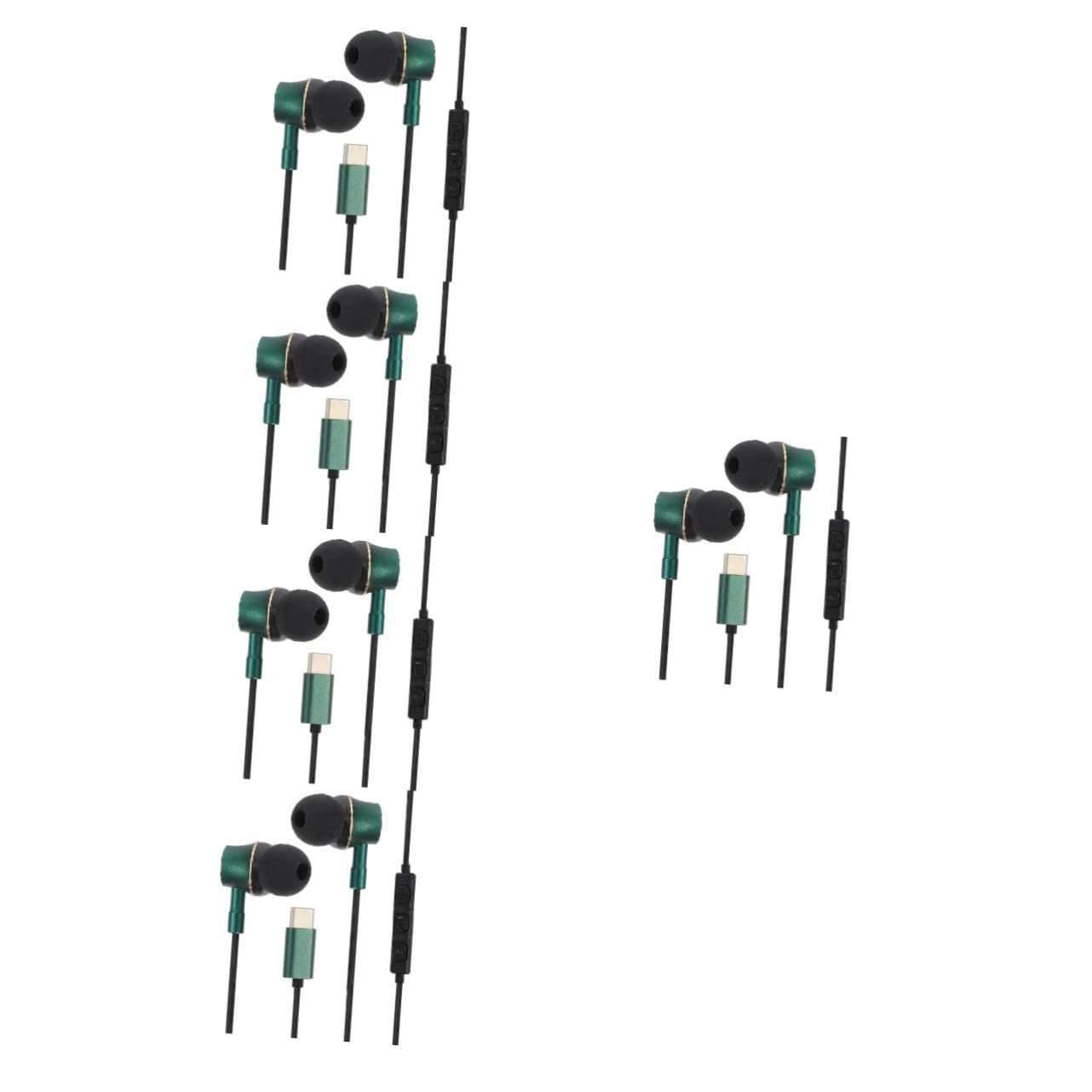 DOITOOL 5pezzi Cuffie In-ear Usb c Antirumore Controllo Auricolari Stereo in Isolamento Per Smartphone