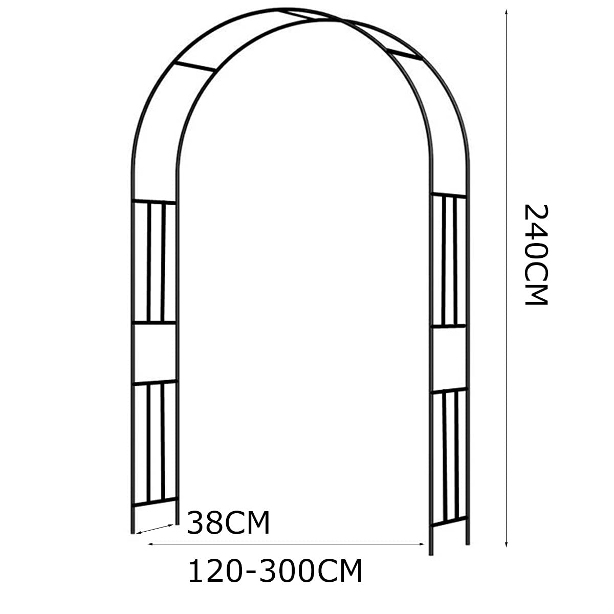 Metalowy łuk różany na wesele, przyjęcie weselne, eleganckie dekoracje do altan ogrodowych i roślin pnących, 260 × 240 cm i 300 × 240 cm, stal ocynkowana