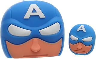 واقي حماية لكابل الشاحن من السيليكون الصلب مصمم على شكل البطل الخارق من جي باور، متعدد الألوان، مجموعة من قطعتين