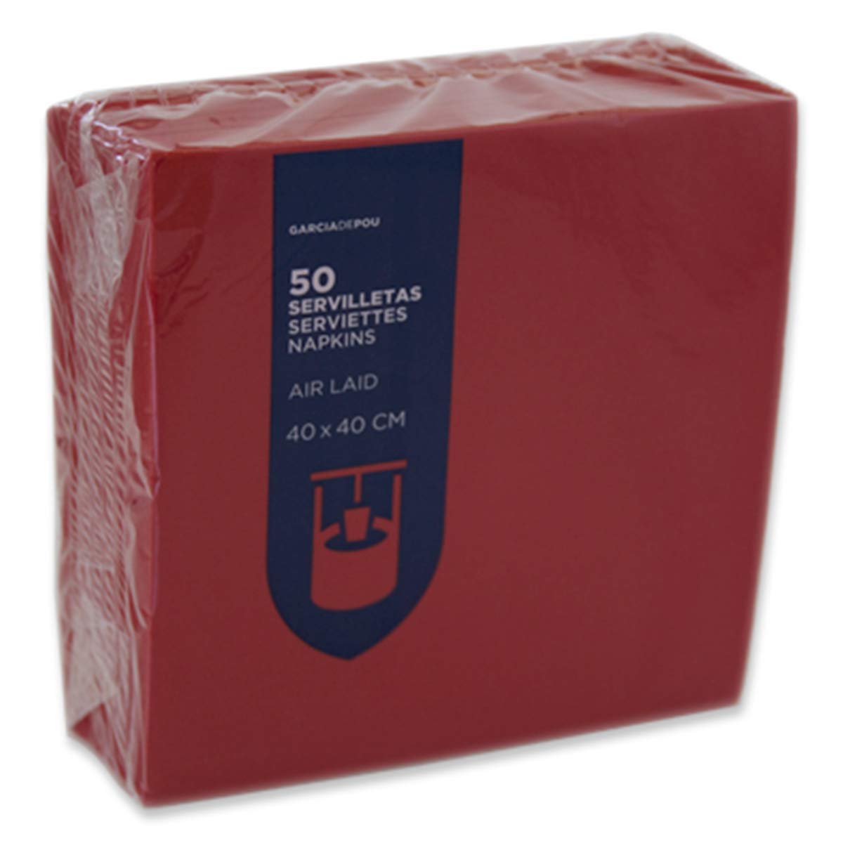 700 Unidades - García de Pou 167.10 Servilletas, 55 G/M2, 40 x 40 cm, Rojo