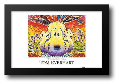 Amazon.com: Nobody Barks in La 40x28 Framed Art Print by