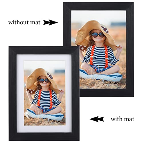 Giftgarden 5X7 Picture Frame Set Of 4, 6X8 Matted To Display 5 By 7 Photo With Mat Or 6 By 8 Without Mat For Wall Or Tabletop, Black #TOP2