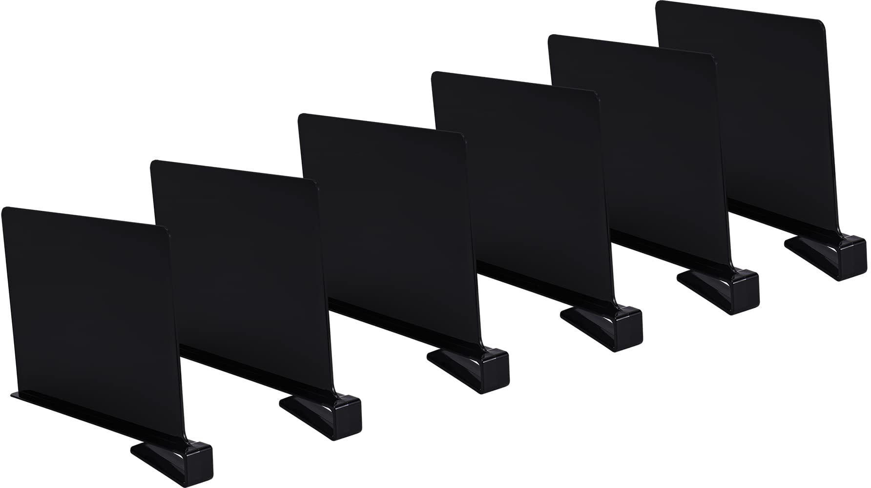 Séparateurs d'étagère acrylique noir Sooyee lot de 6 pièces pour rangement de dressing