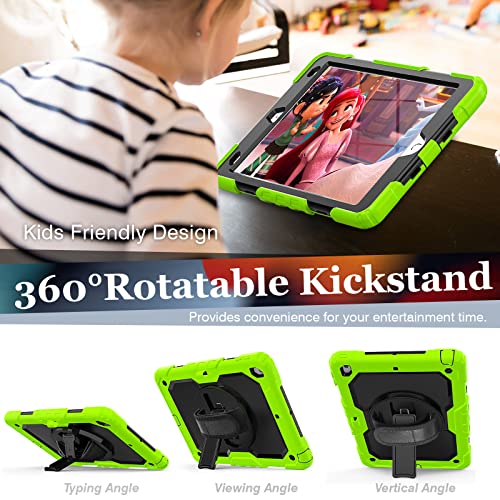 HUEZOE Case Compatible with iPad 10.2 Inch Model 2021/2020/2019, Shockproof Full Body Protection Cover for iPad 9/8/7 Generation, Green - Image 3