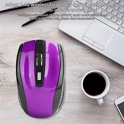 Marvellous Wireless Mouse, 2.4Ghz Notebook Computer Optical Gaming Accessories 6 Buttons With Adjustable Dpi 250Hz Computer Mouse With Usb Receiver For Laptop Notebook (Purple) #TOP1