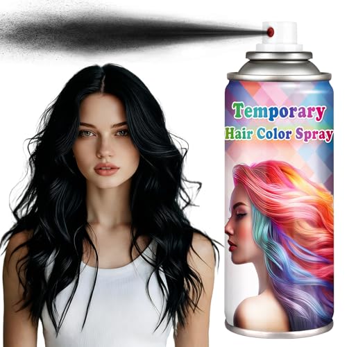 Spray de color negro temporal para cabello 120ML miniatura 1