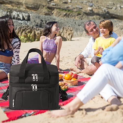 Jeadwwr Insulated Reusable Lunch Bag Large Lunch Box For Adult Men Women, Lunch Cooler Bag For Office Picnic Leakproof Lunch Box With Adjustable Shoulder Strap (Black-12L) #TOP7