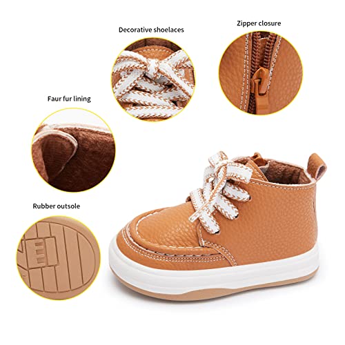 Bmcitybm Baby Winter Boots Infant Boys Girls Walking Shoes Waterproof Lightweight Sneakers 6 9 12 18 24 Months Camel Size 12-18 Months Infant #TOP3
