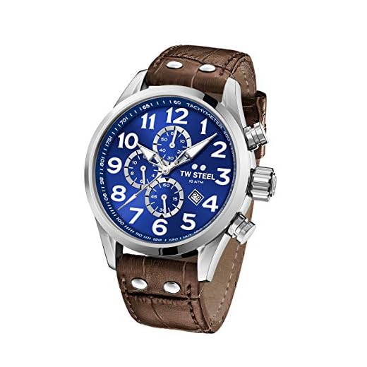 TW Steel Reloj Cronógrafo para Unisex Adultos de Cuarzo con Correa en Cuero VS63
