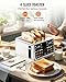 Toaster 4 Slice with TouchScreen, Memory Function & Single-Slot Focus, Keenstone 1800W Smart Digital Toaster for Ultimate Control, Wide Slot to Reheat & Defrost Bagels, Bread, Waffles, Stainless Steel