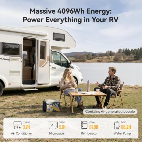 Image of Power Queen 12V 320Ah Mini Lithium Battery, Bluetooth LiFePO4 Battery with 15000+ Deep Cycles,IP65 Waterproof & Low Temp Protection, 4.096kWh Energy for RV Boondocking,Trolling Motor,Off-Grid