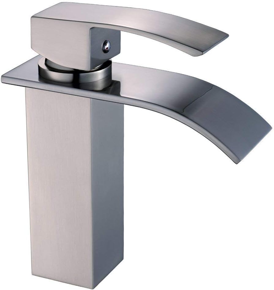 Wovier Brushed Nickel Bathroom Sink Faucet,Single Handle Single Hole