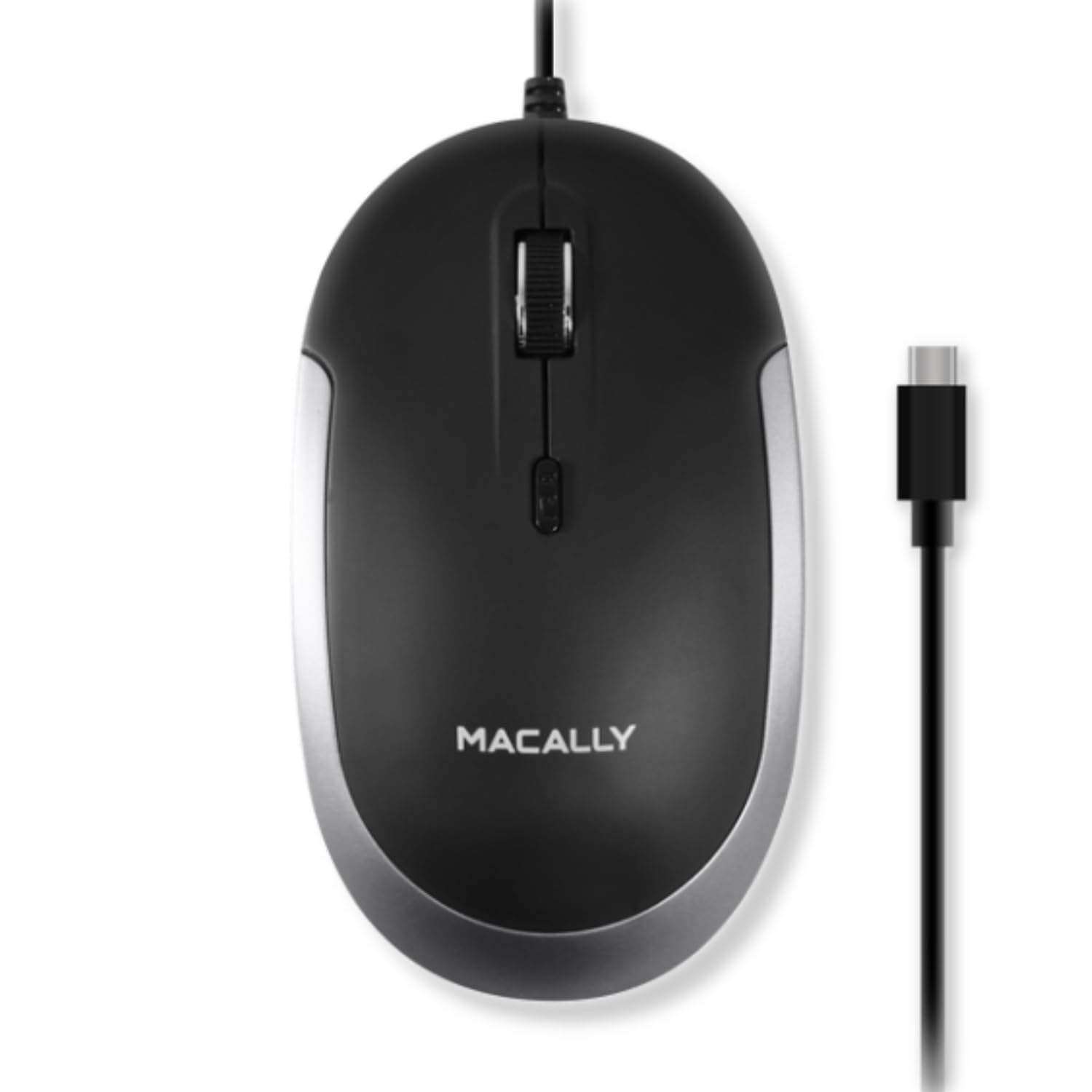 Macally USB-C静音マウス 4DPI切替 スリム Mac/PC用