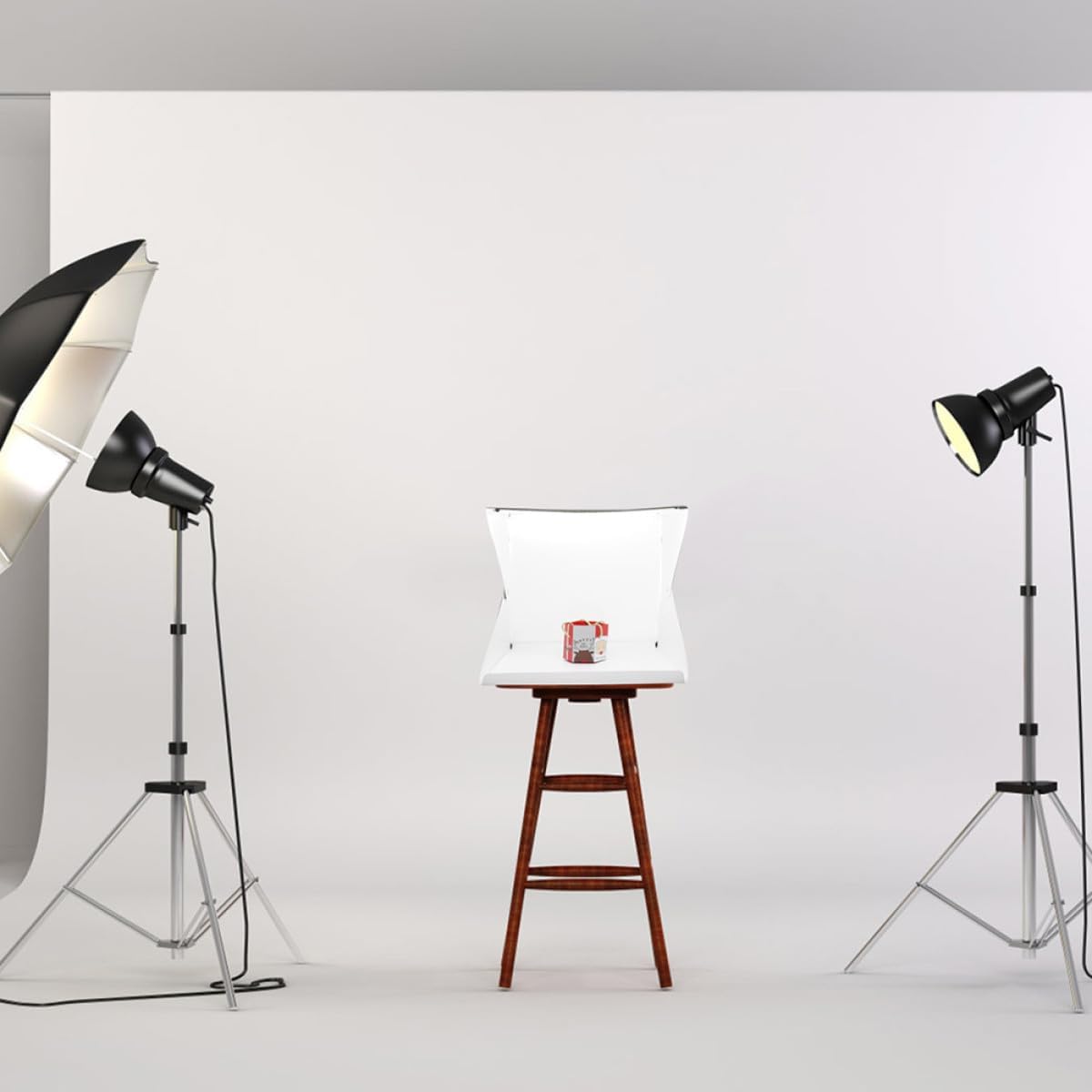 40cm Portable Photography Backdrop Tent with Adjustable LED Lighting, Dual Light Bars and 6-Color Fabric Backgrounds, Mini Photo Studio Box for Product and Portrait Photography