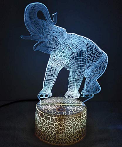 SUPERHONGJIHAO Luce notturna per bambini 3D Elefante Led Lampada con Telecomando 16 Cambiare Colore Regalo di Compleanno di Natale per il Bambino