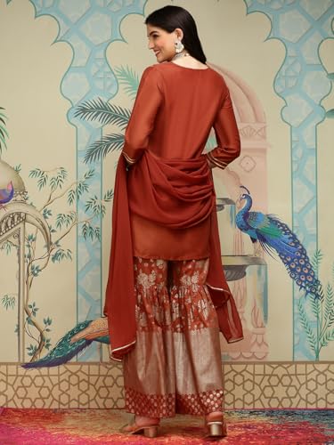 Image of ishin Women's Chinon Kurta Sets