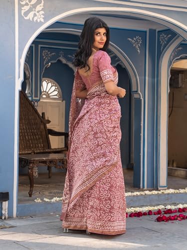 BLUEPOCKET pink chanderi silk saree – image 6