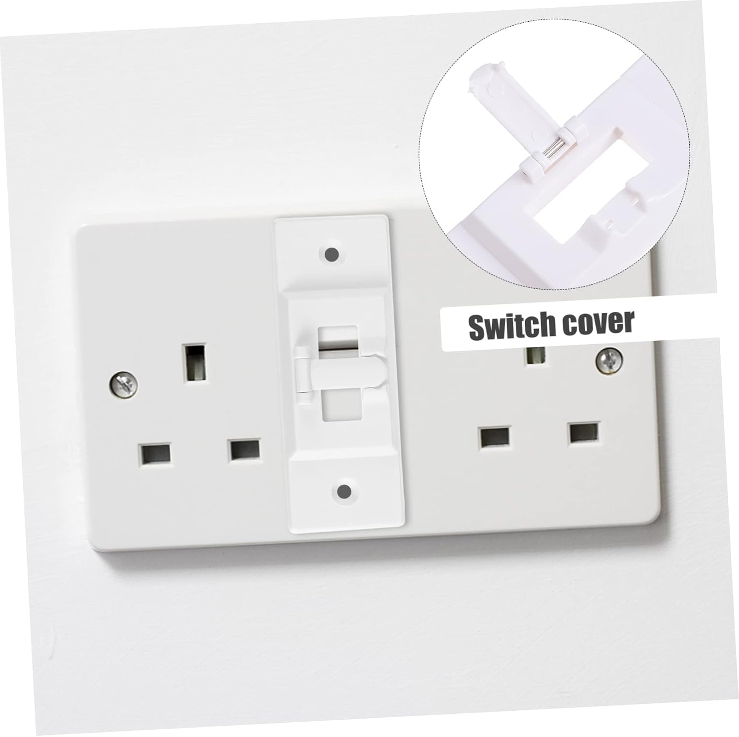 Mipcase 2 Pcs Child Safety Toggle Switch Covers Protective Safety Locks for Electric Switches Easy Installation White Suitable for Home Use