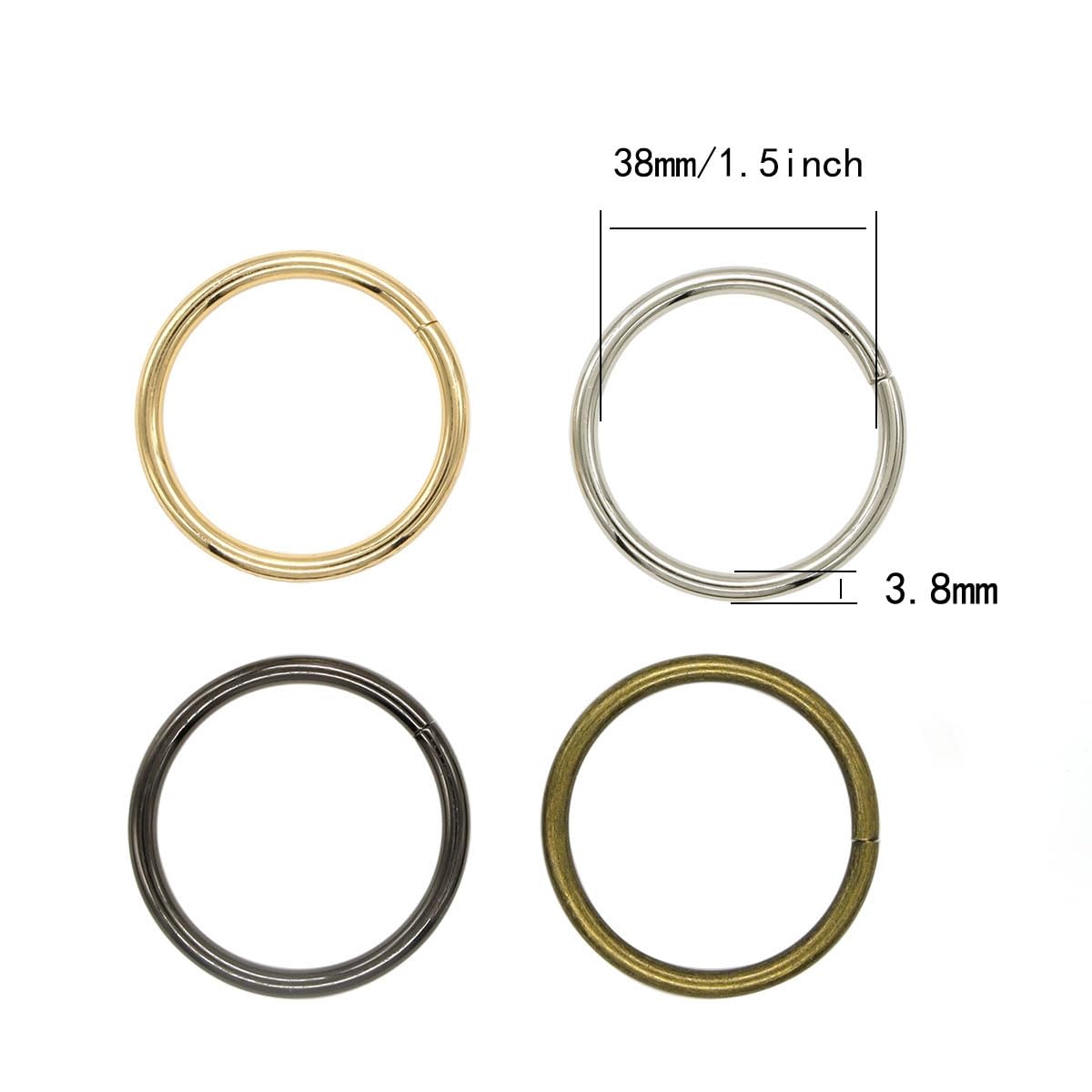 20 hebillas de anillo tórico, juntas tóricas, hebillas de cinturón para hardware, accesorios de manualidades, llaveros y cinturones