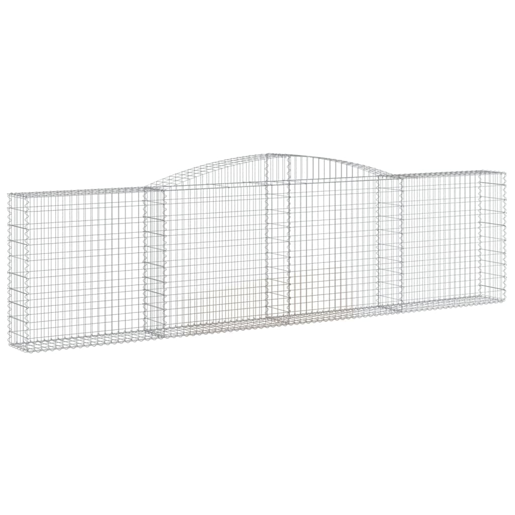 Gaviones pared 25 unidades arco alto 400 x 30 x 100/120 cm hierro | Borde estable de alambre de hierro galvanizado para jardín y terraza, ideal como protección visual y decoración.