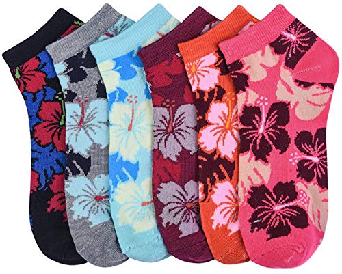 Image of ToBeInStyle Pack of 6 Printed & Solid Low Cut Ankle Socks - Kid's & Adults
