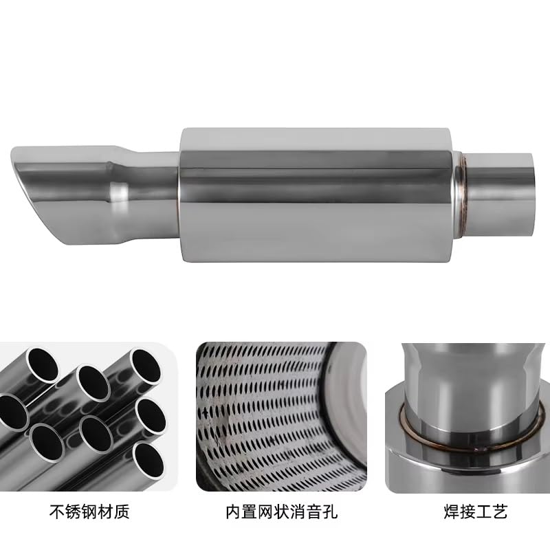 Tubo De Acero Inoxidable Con Punta Silenciador Escape Universal Para Coche Tubo Cola Coche