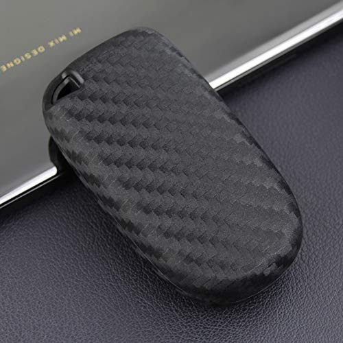Capa de chave de carro de fibra de carbono de silicone para Jeep Cherokee Dodge Chrysler (Shell com