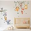 Safari Animals Wall Decal, Nursery Wall Decal, Rhino Wall Sticker, Jungle Animals, Tropical Monkey, Wild Watercolor Animals - View #4