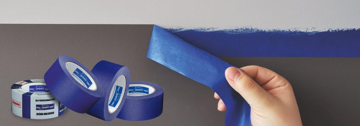BDT Ruban de Masquage de Peinture Multi-Surfaces - Ruban Adhésif Polyvalent pour Travaux de Peinture et Décoration - Intérieur et Extérieur (25 mm x 50 m, Lot de 36)