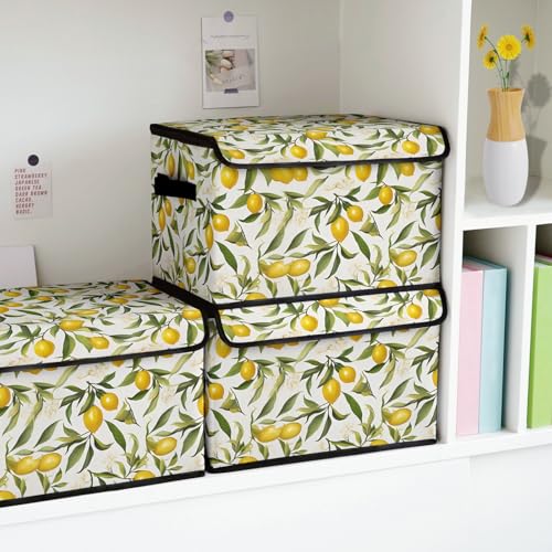 Image of Stackable Storage Bins with Lids,Closet Organizers Fabric Box for Home and Office,Blanket Clothes Organizers,Under Bed Storage Containers 3 Pack