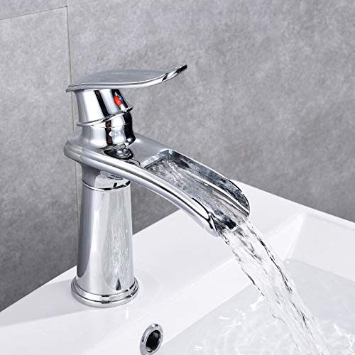 Mezclador de lavabo en latón macizo con acabado cromado