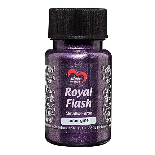 Ideen mit Herz Royal Flash, Acryl-Farbe, metallic, mit feinsten Glitzerpartikeln, 50 ml (aubergine)
