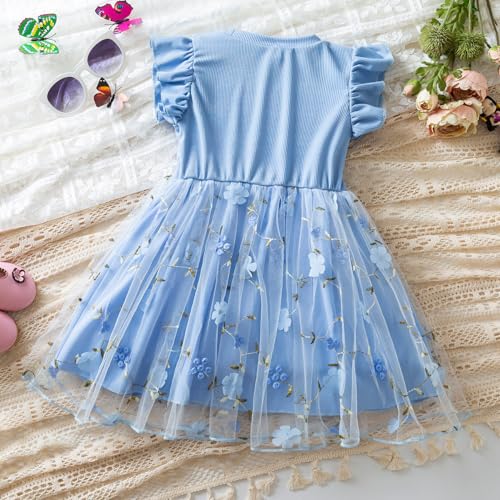 HNXDYY Toddler Baby Girl Princess Dress Tutu Summer Tulle Casual Dresses2