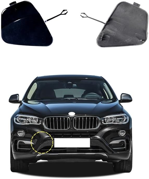 Car Front Bumper Tow Hook Cover Compatible with BMW X6 F16 Fit 28iX 30dX 35iX 40dX 50iX xDrive sDrive 2015 2016 2017 2018 2019 SAV Trailer Cover Cap 51117422901 Towing Eye Cap
