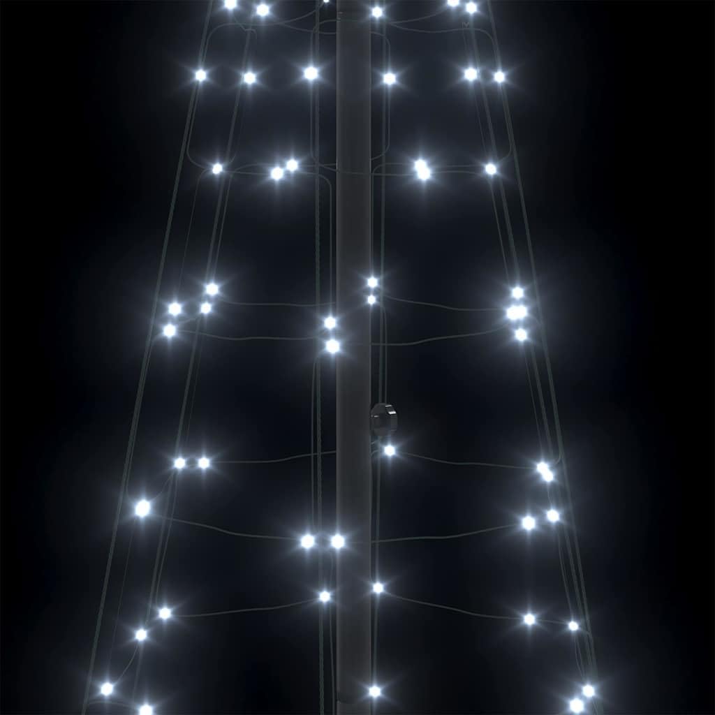 Générique Arbre de Noël LED 250 cm avec Piquets au Sol Blanc Froid Économiseur d'Énergie Fer Robust Usage Intérieur et Extérieur Ambiance Festive pour Salon et Jardin