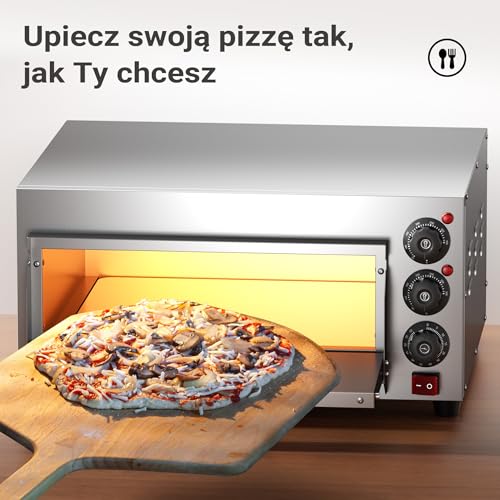 Piec do pizzy 2000W z płytą z kordierytu jak w piecu opalanym drewnem piekarnik gastronomiczny