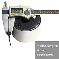 Vista 2 de DOBTIM Tiras de goma de neopreno adhesivas de goma sólida de 1/16 (.062)" de grosor X 2" de ancho X 10' de largo, hoja de goma autoadhesiva