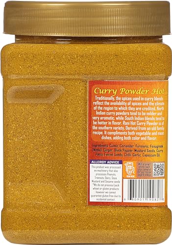 Rani Curry Powder Hot (11-Spice Authentic Indian Blend) 16oz (1lb) 454g PET Jar ~ All Natural | Salt-Free | Vegan | No Colors | Gluten Friendly | NON-GMO | Kosher | Indian Origin