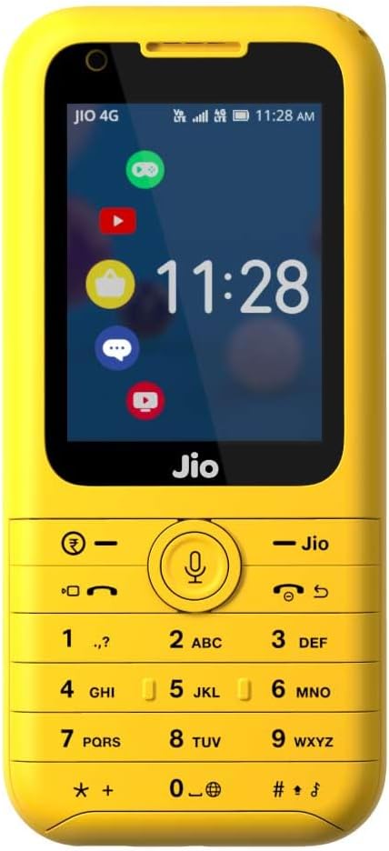 JIO JioPhone Prima 4G Keypad Phone with Premium Design, YouTube, JioTV, JioHotstar, JioSaavn, JioPay(UPI), Video Calling, LED Torch, Digital Cameras | Yellow | Locked Network