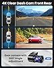 Oryzom Dashcam 4K Pro – Enregistrement Ultra HD avec caméras Avant/arrière, Caméra Voiture avec Capteur G and WDR, Vision Nocturne et Surveillance 24h/24(1080P + Allume-Cigare)+32gb