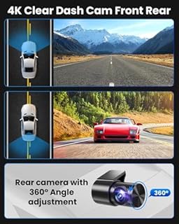 Oryzom Dashcam 4K Pro – Enregistrement Ultra HD avec caméras Avant/arrière, Caméra Voiture avec Capteur G and WDR, Vision Nocturne et Surveillance 24h/24(1080P + Allume-Cigare)+32gb