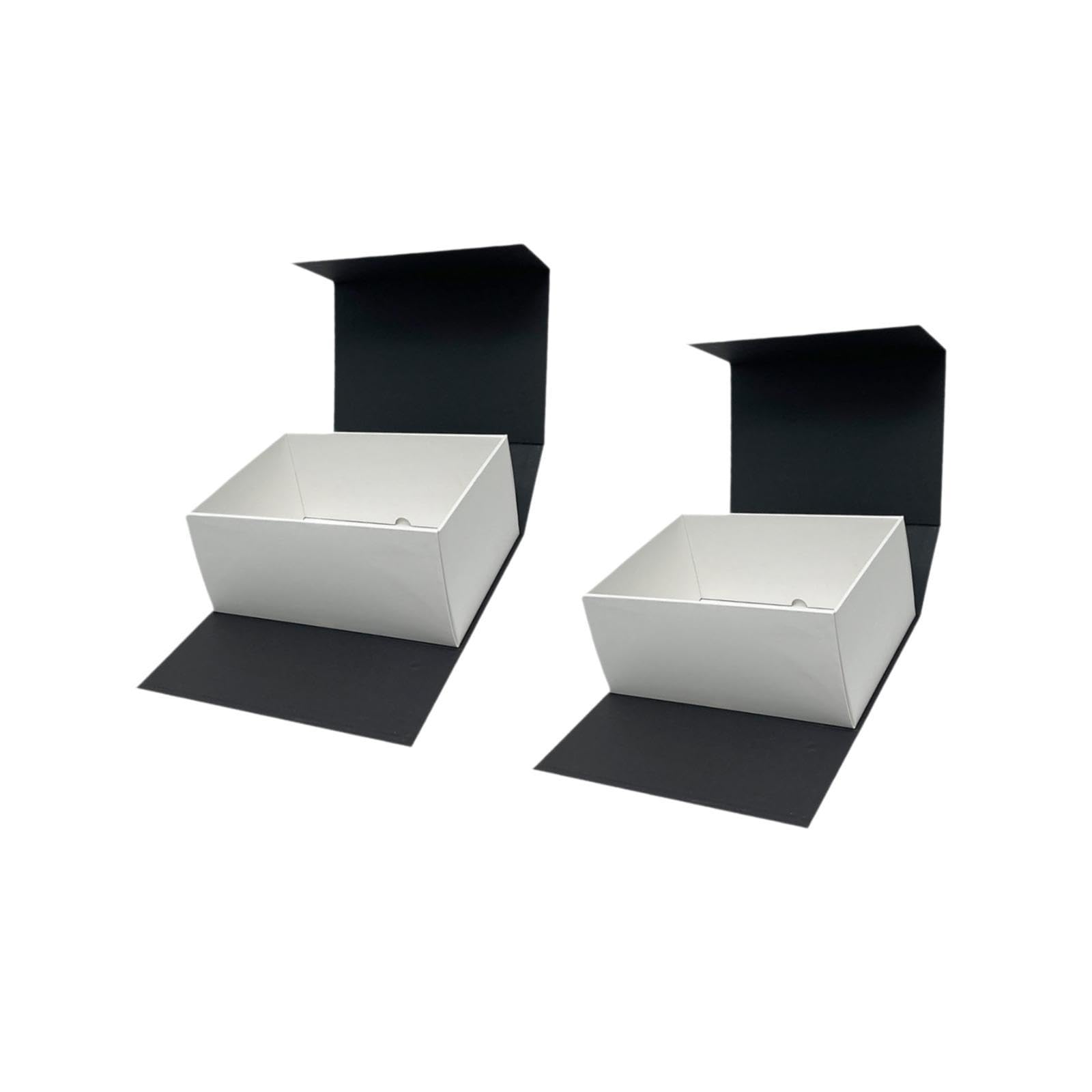 2X Geschenkbox mit Deckel, Faltbarer Hut-Organizer für Baseballkappen zum, Schwarz-Weiss