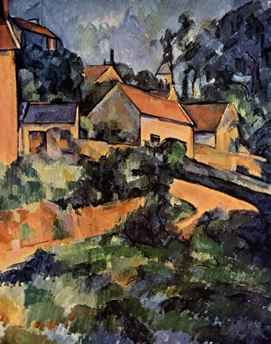 Toile Cézanne virage routier à Montgeroult affiche décoration murale 60x90