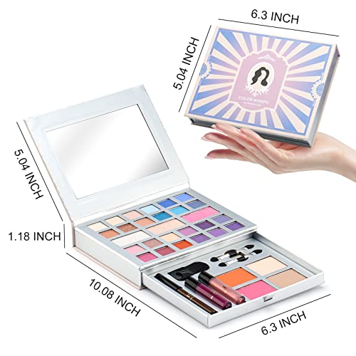 Color-Nymph-Makeup-Kit-for-Teens-All-in-One-Makeup-Kit-for-Women-Included-24-Colors-of-Matte-Shimmer-Eyeshadow-Highly-Pigmented-Lip-Glosses-Eyeliner-Pencil-Brushes-and-Mirror