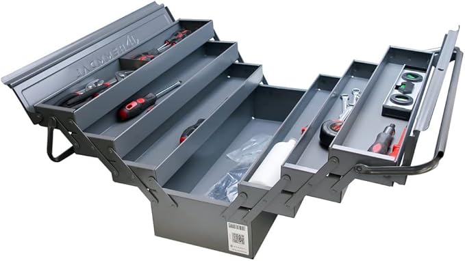 HEMMDAL Werkzeugkasten leer, anthrazit – 56 x 22 x 26,5 cm – Premium ...