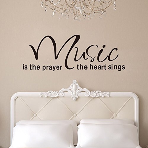 FANGLEE Music is The Prayer The Heart Sings Vinyl Wall Decals Quotes Sayings Words Art Decors Stickers