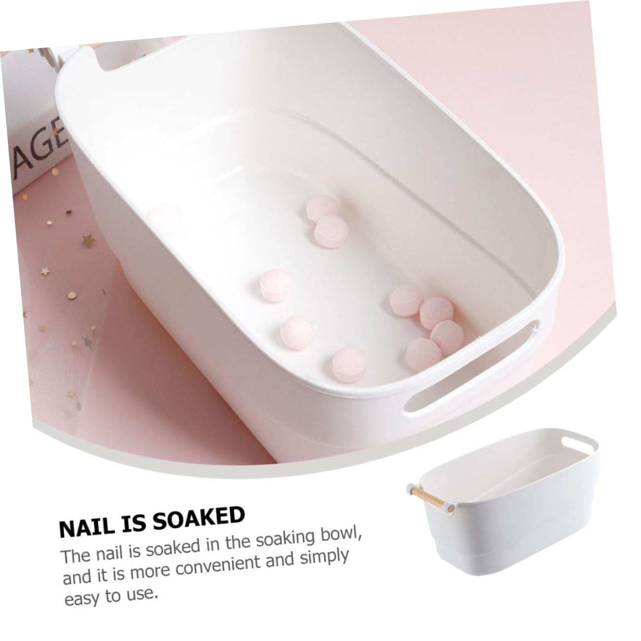 Homoyoyo Ciotola Per Ammollo Mani Manicure in Pp Riciclabile Bianca, Accessorio Salone Bellezza Per Cura Unghie Professionale e Uso Domestico
