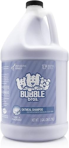 Bubble Bros. Champú de avena para perro, galón, derivado naturalmente, elimina los olores de las mascotas, calma la piel seca y sensible, alivia la