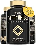 Vitamin D3 K2 Capsules - High Strength Vitamin D Tablets - 4000 IU VIT D & 100mcg VIT K MK7- UK Made Vegetarian D3 and K2 Vitamins Supplement for Strong Bones, Teeth, Immune System - 120 Capsules