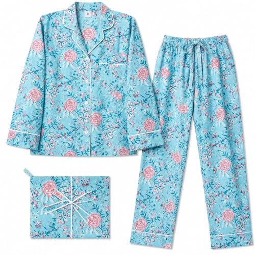 Image of Huar Cotton Pajamas Set for Women - Luxurious Cotton Womens Pajama Sets - Comfortable Christmas PJ Set, Breathable & Light Pj